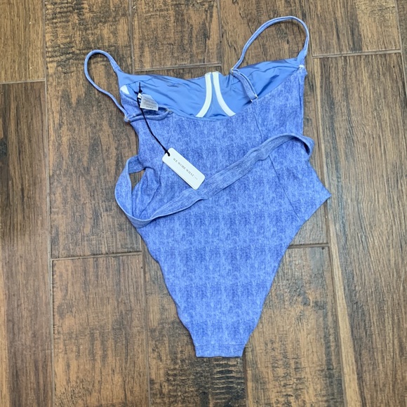 WeWoreWhat NWT Danielle denin texture  One Piece - Picture 5 of 7